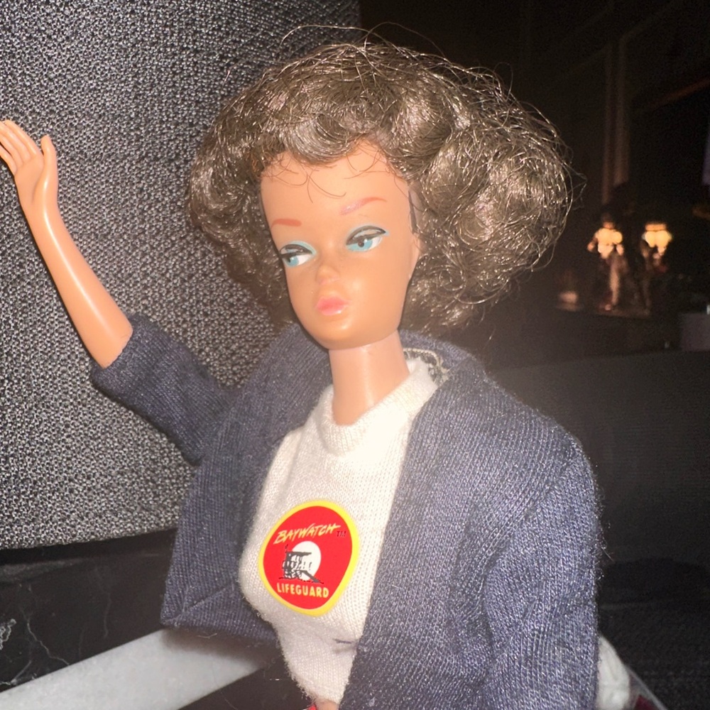 Midge Barbie 1962 plastic hair with dark wig - Picture 2 of 6